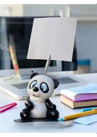 Resim Tatlı Sevimli Kawaii Panda Fotoğraf Not Tutacak Ofis Hediye Tutucu Siyah Beyaz 