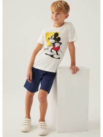 Resim Mickey Mouse Beyond Krem Erkek Çocuk Bermuda Takım 5274-42797 Krem 
