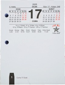 Resim Yıldızlı Blok Delikli Masa Takvimi 2025 1 Adet 