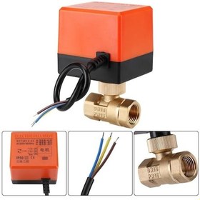 Resim Dn15/dn20/dn25 Elektrik Motorlu Dişli Küresel Vana Pirinç Ac 220 V 2 Yollu 3-wire 1.6mpaDn15 