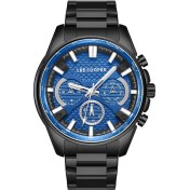 Resim Lee Cooper LC08090.690 Mavi Kadranlı Siyah Çelik Erkek Kol Saati 