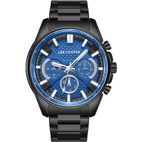 Resim Lee Cooper LC08090.690 Mavi Kadranlı Siyah Çelik Erkek Kol Saati 