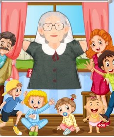 Resim Tox Anneanne Aile Bireyleri Keçe El Kukla T335 . Eğitici Oyuncak 