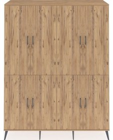 Resim Hyperion Gardrop 4 Raflı 8 Kapaklı 4 Askılı 176x44x221 Çam-çam/aytaşı Beyaz 