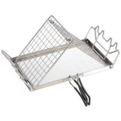 Resim Pazly Katlanır Kamp Sobası Ekmek Kızartma Makinesi, Paslanmaz Çelik, Piknik Ve Kamp İçin Gümüş 