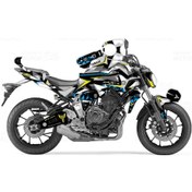 Resim Yamaha Mt 07 Colorful Camo Design Sticker Set Beyaz Yoğun 
