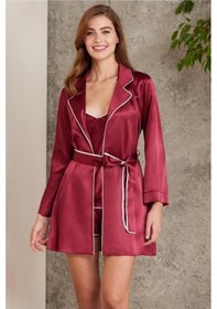 Resim Pierre Cardin 7200 Bordo 4'lü Gecelik Takımı 001 