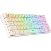 Resim Rampage KB-RX63 B-ATOM Beyaz Bluetooth RGB Backlight Brown Switch Mekanik Q 63 Tuşlu Mini Oyuncu Klavyesi 