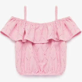 Resim Kız Bebek Brodeli Beli Lastikli Fırfırlı Askılı Atlet 
