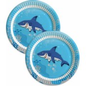 Resim Köpek Balığı Temalı Karton Tabak 8 Adet 