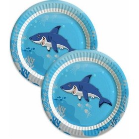 Resim Köpek Balığı Temalı Karton Tabak 8 Adet 