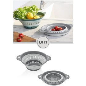 Resim Katlanabilir Yuvarlak Süzgeç 1,8 Litre Gri 