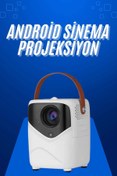 Resim HALL BREATHE Portatif HD Projeksiyon Cihazı, Android İşlemcili, Ev ve Sinema İçin Mükemmel Görüntü 