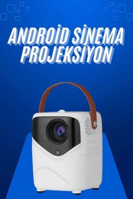 Resim HALL BREATHE Portatif HD Projeksiyon Cihazı, Android İşlemcili, Ev ve Sinema İçin Mükemmel Görüntü 