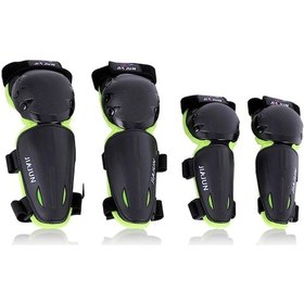 Resim Çocuklar İçin Yeşil Motosiklet Korumalı Dizlik-ellelik Seti, Outdoor Sporlar İçin Dayanıklı Pe Ve Yumuşak Köpük Malzemeyle 4 Parça Yeşil Yeşil 