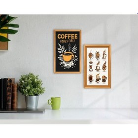 Resim Bk Home Coffee Tasarımlı Dekoratif 2'Li Retro Ahşap Tablo-2 (551047861) 