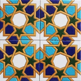 Resim Kütahya Çini Yapı Tasarım AC99 20X20 cm 4 Adet Çini Karo 