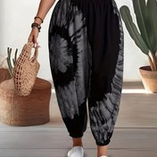 Resim Kadınlar için Rahat Bağcıklı Asimetrik Harem/Genie Pantolonu, 9/10, Orta Esneklik, Tüm Mevsimler İçin, Şeffaf Olmayan 