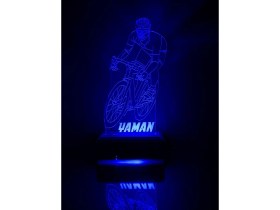Resim Modiwa Design Kişiye Özel 3D Bisiklet Sporcu LED Masaüstü ve Gece Lambası 