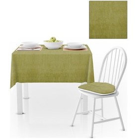 Resim Fıstık Yeşili Düz Renk Petek Dokuma Masa Örtüsü 140x220 