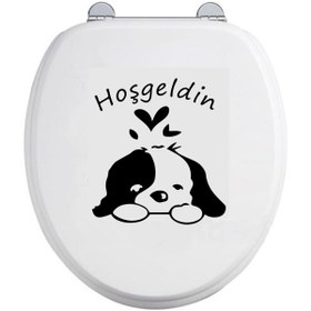 Resim Redline Grafik Köpekli Klozet Kapağı Sticker 1 Adet 