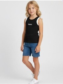 Resim Kız Cocuk Pamuklu Fitiili Crop Bluz-16763 Siyah Beyaz 