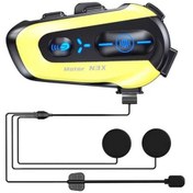 Resim N3x Rgb Işıklı Intercom 3 Kişi Bağlantılı 1000mah Motosiklet Bluetooth Kulaklık Seti 