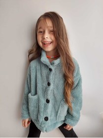 Resim STİL PARTNERİM Qub Club Unisex Çocuk Yeşil Peluş Ceket 