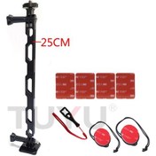 Resim 25cm Parantez Seti-tuyu Alüminyum Özçekim Uzatma Kolu Uzatılmış Çubuk Siyah Parantez İnsta360 One Rx Gopro Max Djı Osmo Kamera Aksesuarları 