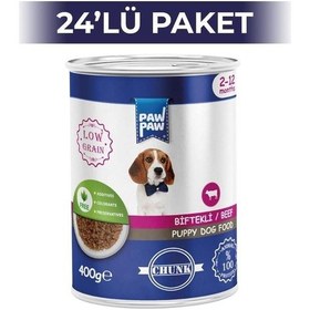 Resim Paw Paw Jelly Biftekli Yavru Köpek Konservesi 400 Gr 24 Adet 