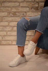 Resim Jump KADIN JUMP BEYAZ DÜZ TABAN SNEAKER SPOR AYAKKABI 15306 | Orjinal 