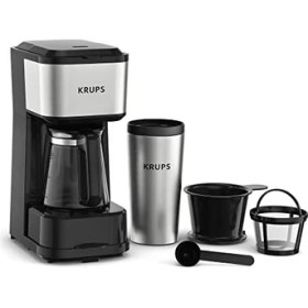 Resim Karokstore Krups Simply Kahve Makinesi - Paslanmaz Çelik Seyahat Bardaklı Çoklu Servis 4'ü 1 Arada 