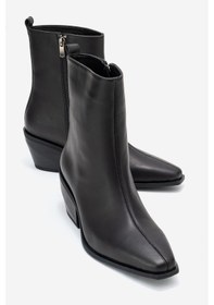 Resim Luvi Shoes Lexıa Siyah Cilt Hakiki Deri Kadın Western Bot Siyah 
