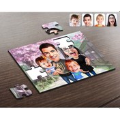 Resim Kişiye Özel Aile Karikatürlü Ahşap Puzzle-3 