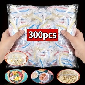 Resim 300'üncü Paket Esnek Şeffaf Gıda Sarma, Çok Amaçlı Mutfak Plastik Sarma Filmi, Keskin Bıçak ile, Kokusuz Tabak Kapakları Ev, Restoran, Piknik için - Toz Geçirmez, Tüm Tabak Boyutlarına Uygun, Kaplamasız, Gıda İle Temas Güvenli Noel, Cadılar Bayramı, Paskalya, Hanuka, Şükran Günü için 