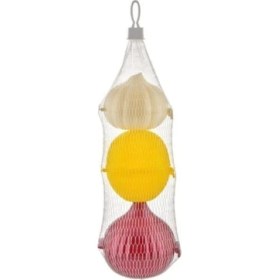 Resim Mediterian Pratik Saklama Kabı, Sarımsak, Soğan ve Limon için Şık ve Kullanışlı, 3'lü set 