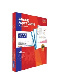 Resim KRAF DELIKLI POSET DOSYA A4 100 LU KRISTAL(1001) 