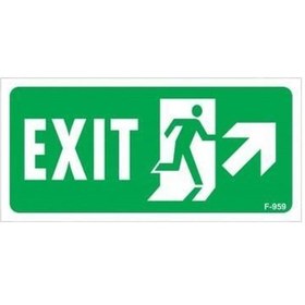 Resim Exit Sağ Yukarı Uyarı Levhası 17,5x25 Kod:959 