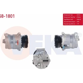 Resim Klıma Kompresoru 4pk 119MM Fıat Brava 1.6 16V 1995-2002/ Bravo 1.6 16V 1995-2004/ Marea 1.6i 16V 1996-2007 