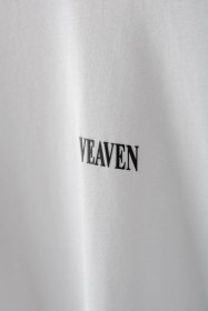 Resim Unisex Beyaz Önü Veaven Baskılı Bisiklet Yaka Oversize Kalıp Basic Pamuklu T-shirt Beyaz1 