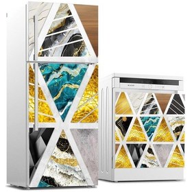 Resim Buzdolabı Ve Bulaşık Makinası Beyaz Eşya Sticker Kaplama Üçgen De 