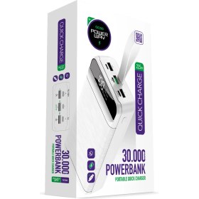 Resim Powerway Pd 22.5W 30.000 Mah 3.0 Hızlı Şarj (Gerçek 30.000 Mah ) QC30 Powerbank 