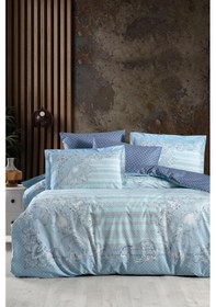 Resim Heritage Dijital Ranforce Çift Kişilik Nevresim Takımı Mirage Turkuaz 