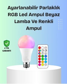 Resim Rgbw Teknolojili Akıllı Led Ampul Zamanlayıcılı Çok Renkli 