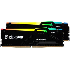 Resim Kingston Beast Rgb 64gb (2X32GB) Ddr5 6000mhz Cl36 Siyah Ram-kf560c36bbeak2-64tr 
