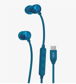 Resim Linktech Ekstra Bass Kablolu Kulaklık , Linktech H74 Mavi Type-c Mikrofonlu Metal Kablolu Kulak İçi Universal 