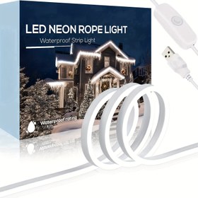Resim QZYL Sıcak Beyaz LED Neon İp Işıkları - IP65 Su Geçirmez, Mutfak, Yatak Odası, Dolap Altı ve Ayna Dekoru için USB Güçlü Şerit Işıklar, İç Mekan Gündüz Aydınlatması, Dış Mekan Aydınlatma Dekoru | Rahat Atmosfer Aydınlatması | Dayanıklı Neon Işıklar, Yatak Odası için Neon Işıklar 