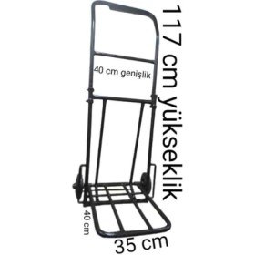 Resim Ergin Büyük Boy Katlanır Yük Taşıma Xl El Arabası Portatif Tip 120 kg Taşıma Kapasiteli 