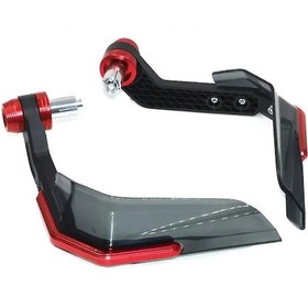 Resim Xuweiwei Red Evrensel Motocross 7/8" Motorcycle Handguard Koruma Kalkanı Rüzgar Koruması 