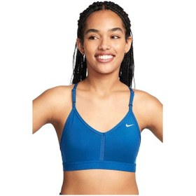 Resim Nike Dri Fit Indy V Neck Light Support Womens Bra Fuchsia Kadın Sporcu Sütyeni Mavi 